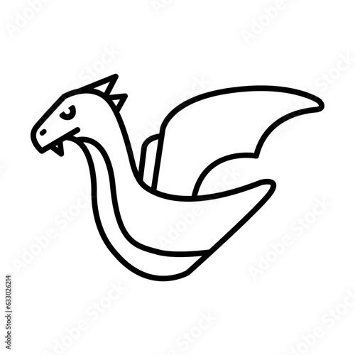 Dragon single icon in outline style