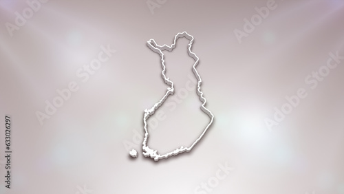 Finland 3D Map on White Background, Useful for Politics, Elections, Travel, News and Sports Events 