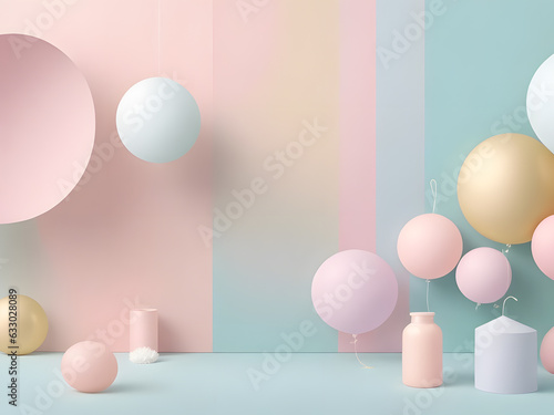 product display podium pink golden baby pastel luxurious birthday gender revealing
