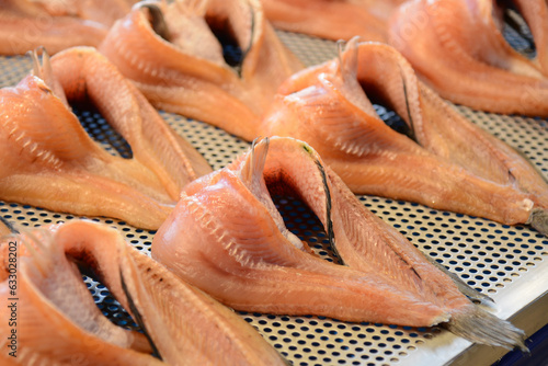 Dried fish in the market, close-up of the fish