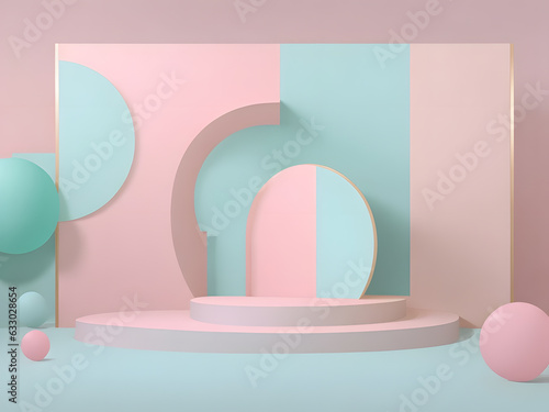 product display podium pink golden baby pastel luxurious birthday gender revealing