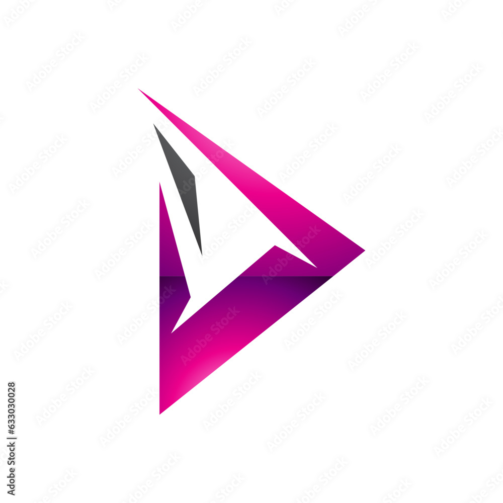 Black and Magenta Glossy Spiky Triangular Letter D Icon Black and Magenta Glossy Spiky Triangular Letter D Icon