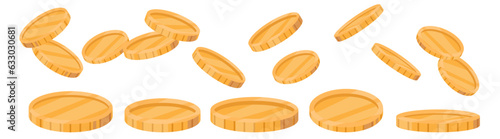 shining gold coin 3d flat