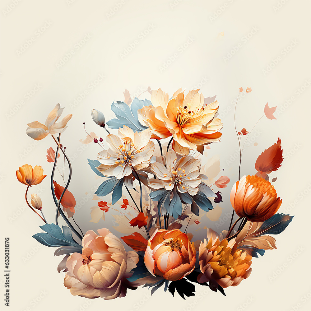 Beautiful bright stylized abstract flowers Beautiful bright stylized abstract flowers