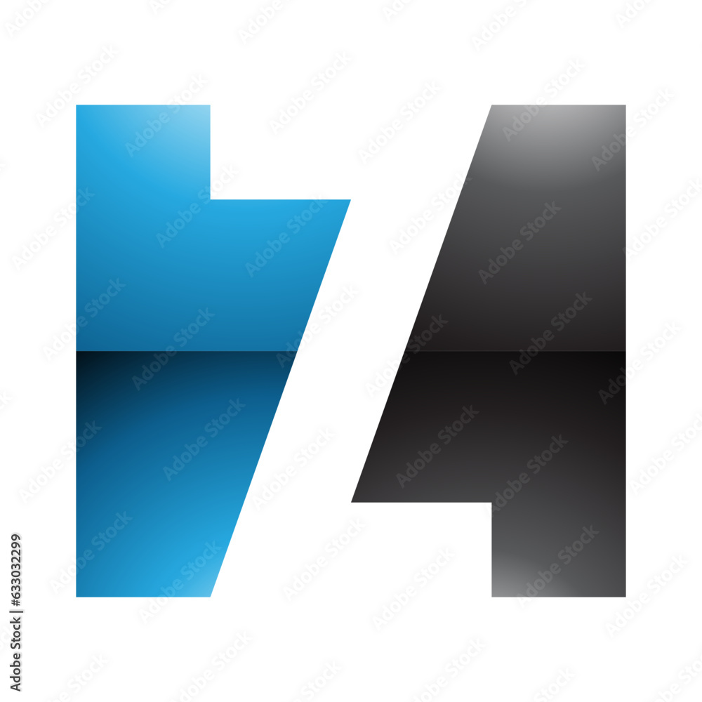 Blue and Black Glossy Rectangle Shaped Letter Z Icon Blue and Black Glossy Rectangle Shaped Letter Z Icon