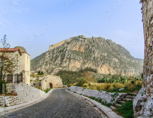 Palamidi fortress in the town of Nafplio Greece photo