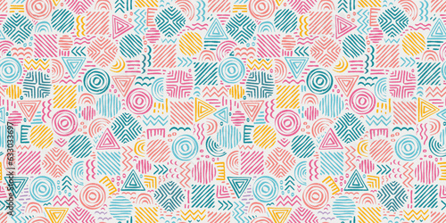 Hand drawn abstract seamless pattern, ethnic background, simple style - great for textiles, banners, wallpapers, wrapping - vector design