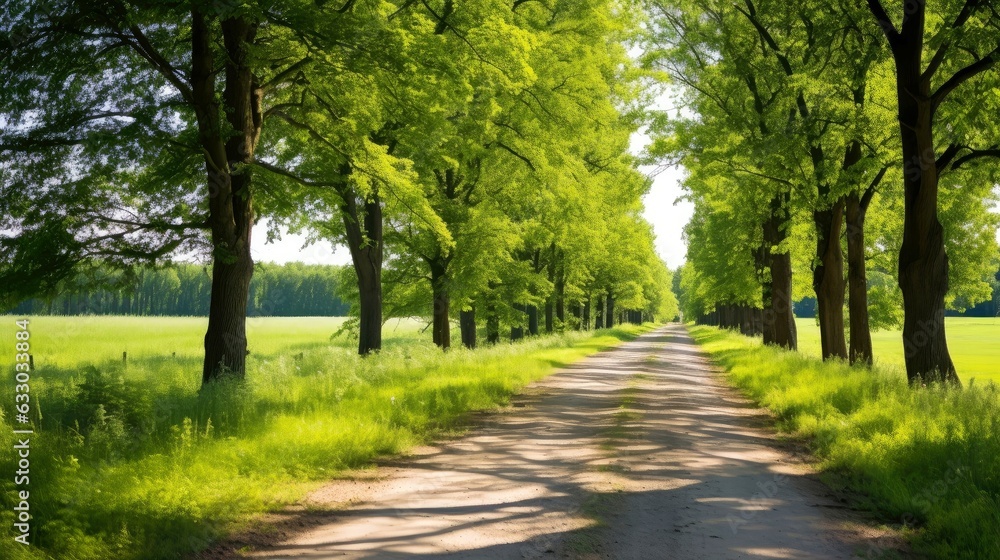 Path way through the autumnal forest natural way, road to the tropical forest field, relaxing with ecological environment, freedom lifestyle concept, Generative AI illustration Path way through the autumnal forest natural way, road to the tropical forest field, relaxing with ecological environment, freedom lifestyle concept, Generative AI illustration