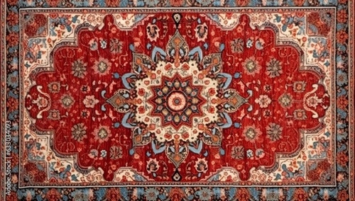 Wallpaper Mural Illustration of a vibrant traditional Turkish Persian carpet rug texture design Torontodigital.ca