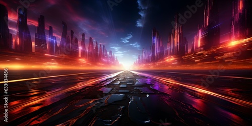 futuristic speed motion city space background © Hamsyfr