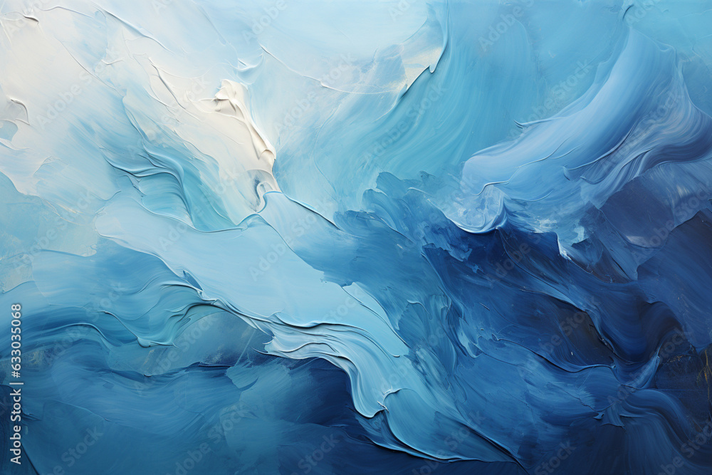 Artistic backdrop defined by sweeping blue brushstrokes on canvas Generative AI Artistic backdrop defined by sweeping blue brushstrokes on canvas Generative AI