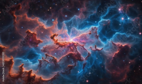 Cosmic artistry nebula against starry backdrop—scientific marvel