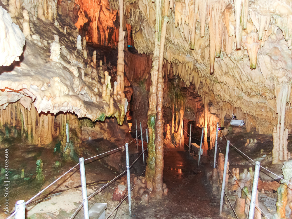 Caves of Spileo Dirou in Greece