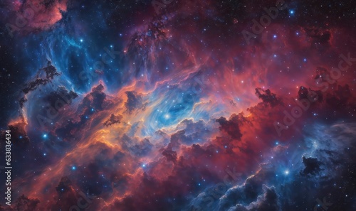 Starry night graced by a colorful nebula—a cosmic spectacle