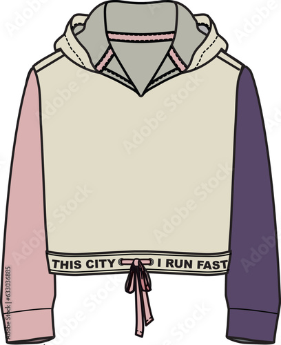 2 COLORS HOODIE FOR KIDS OUTERWEAR VECTOR ILLUSTRATION