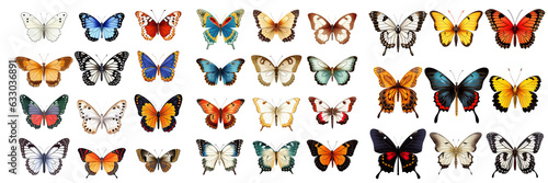 Collection of beautiful colorful butterflies on a transparent background. © I LOVE PNG
