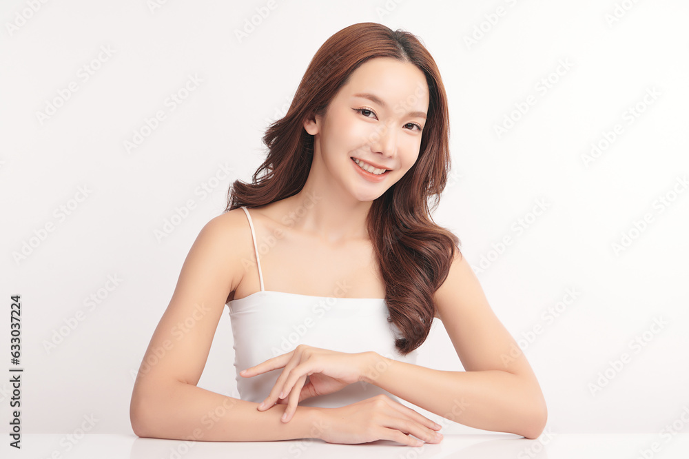 Beautiful young asian woman with clean fresh skin on white background, Face care, Facial treatment, Cosmetology, beauty and spa, Asian women portrait. Beautiful young asian woman with clean fresh skin on white background, Face care, Facial treatment, Cosmetology, beauty and spa, Asian women portrait.