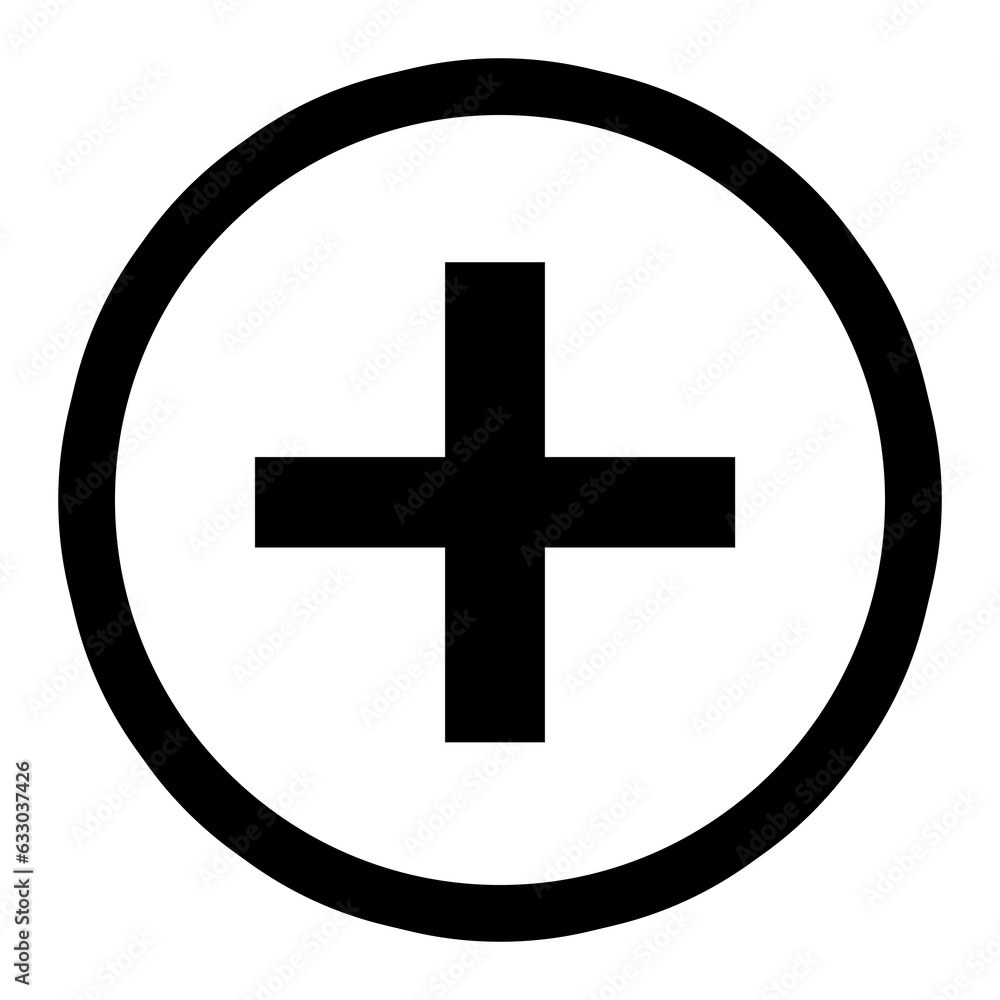 Add button with plus symbol in a black circle Add button with plus symbol in a black circle