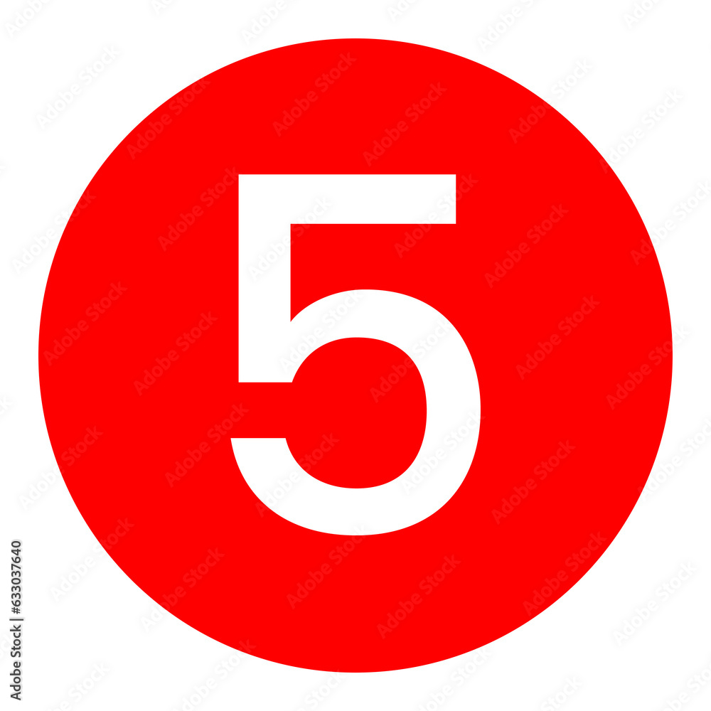 red number 5 icon template transparent red circle number red number 5 icon template transparent red circle number