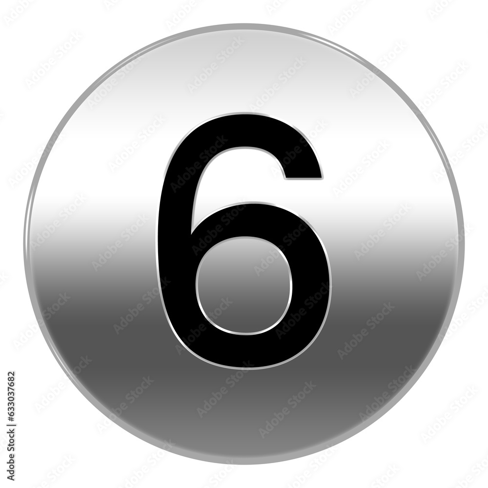 luxury circle silver number 6 icon template transparent luxury circle silver number 6 icon template transparent