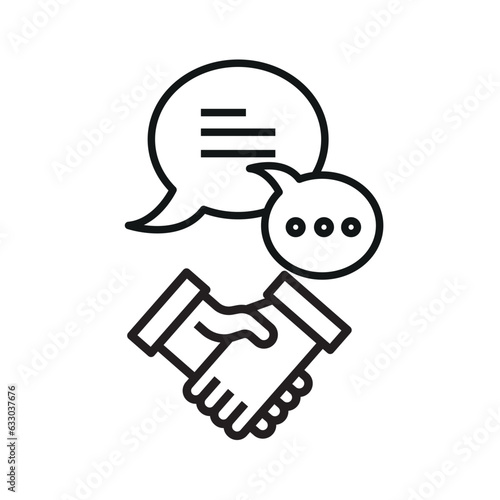 Agreement and speech bubble icons.