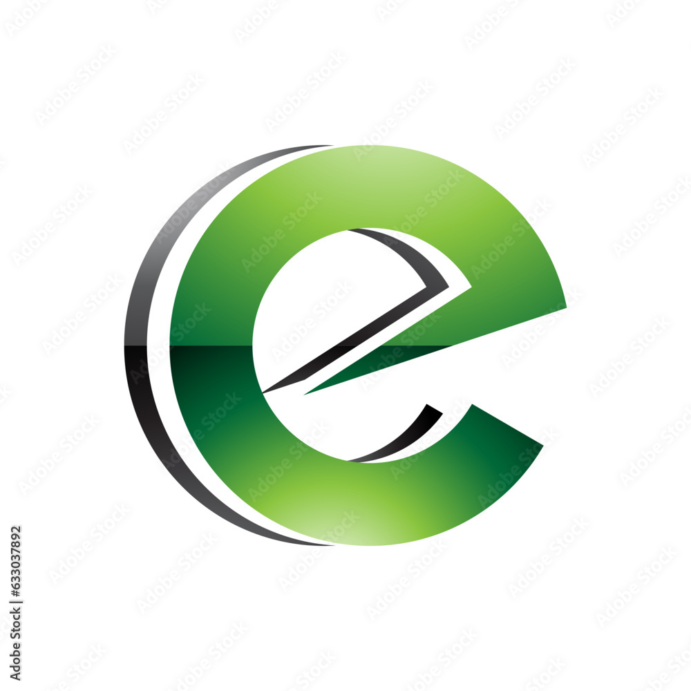 Green and Black Glossy Round Layered Lowercase Letter E Icon Green and Black Glossy Round Layered Lowercase Letter E Icon