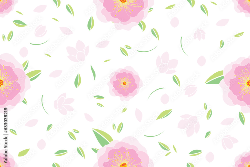 Illustration of pink rose flower with leaves on white background Illustration of pink rose flower with leaves on white background