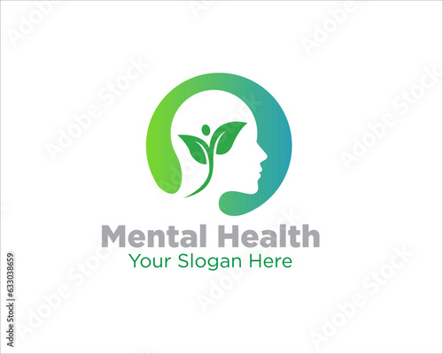mental health nature logo for medical service and clinic logo