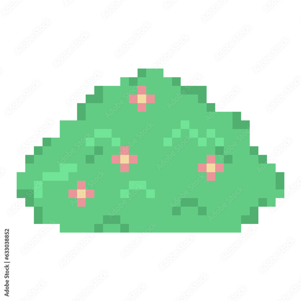 Nature pixel, tree flower element for game