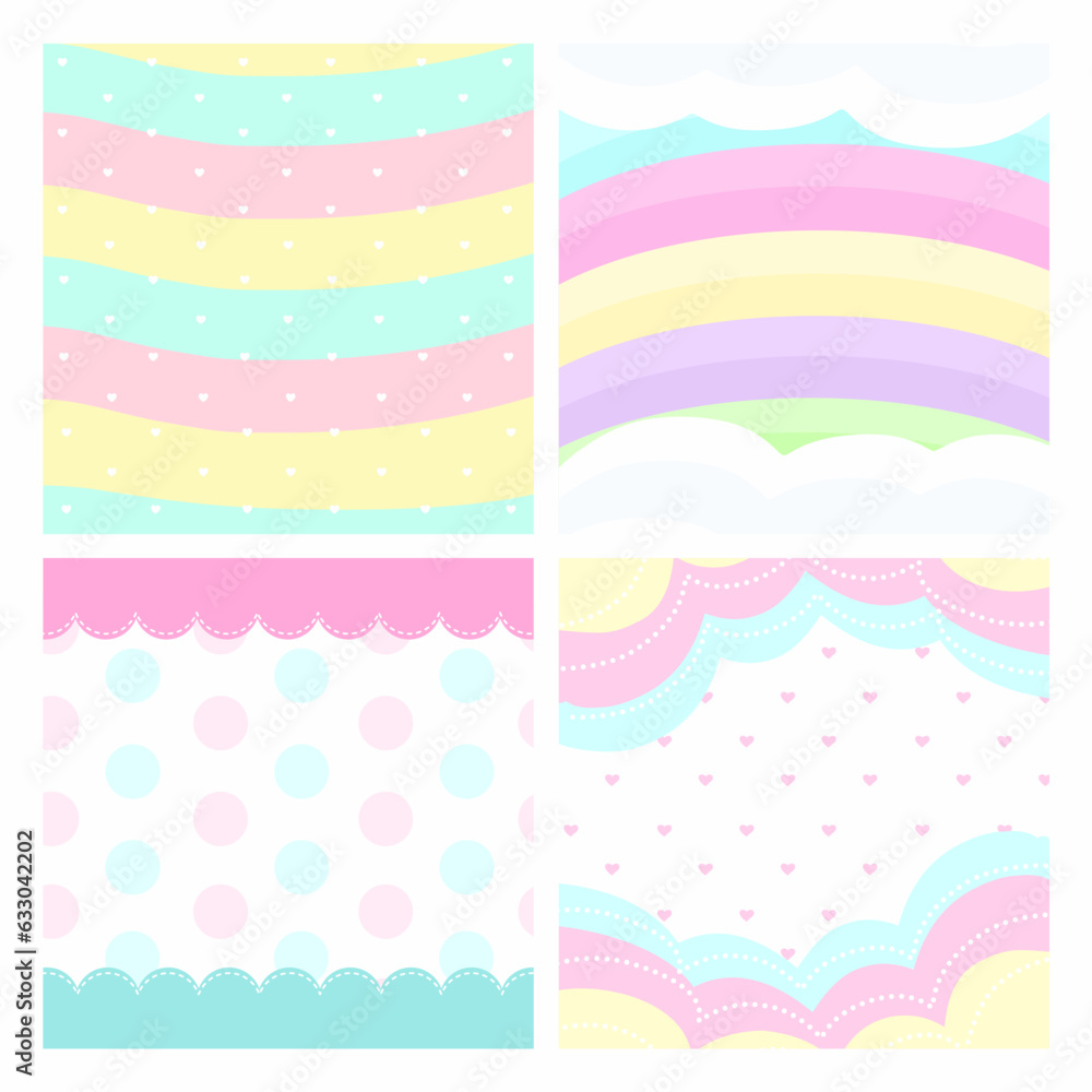 Cute set of backgrounds - pattern illustration Cute set of backgrounds - pattern illustration