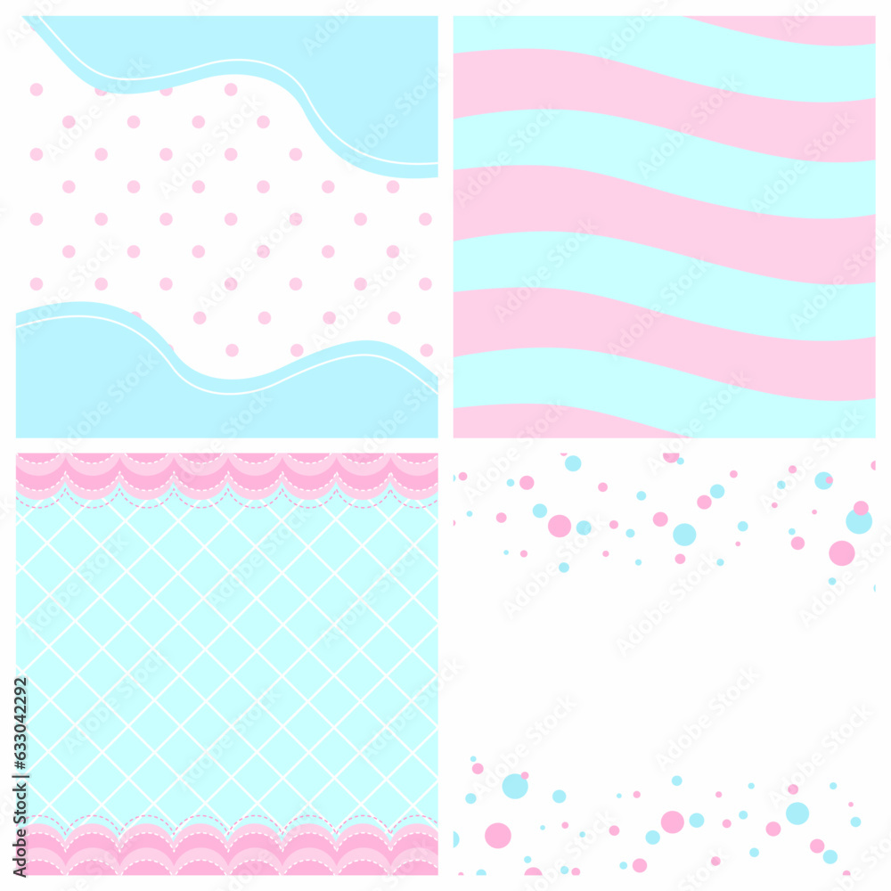 Cute set of backgrounds - pattern illustration Cute set of backgrounds - pattern illustration