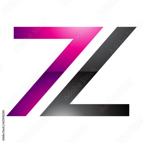 Free Download Magenta and Black Glossy Number 7 Shaped Letter Z Icon - GFXLoad