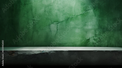 An empty abstract jade green background platform, a perfect stage to elegantly showcase your product and capture attention