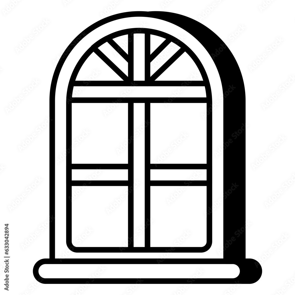 Editable design icon of window Editable design icon of window