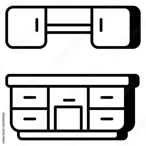 Modern design icon of kitchen
