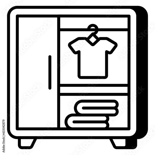 Trendy linear design icon of wardrobe