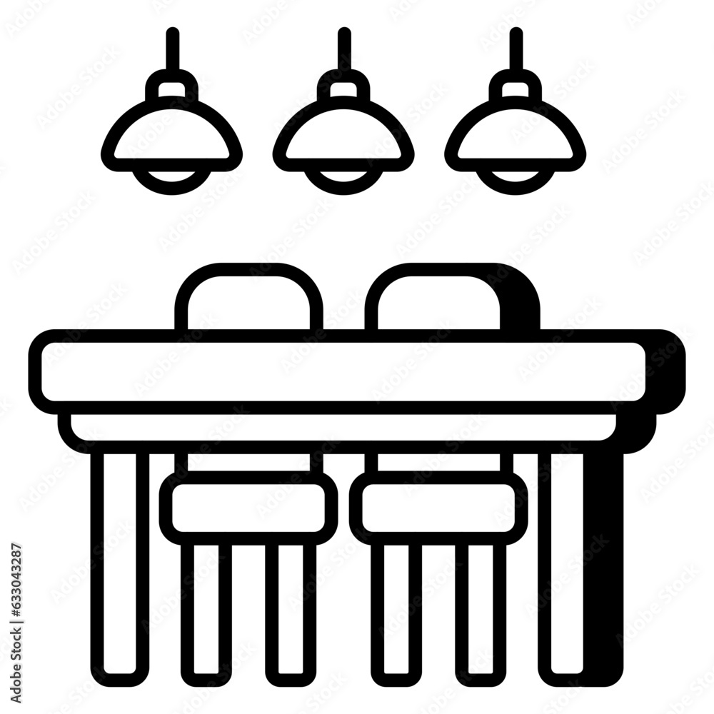 An icon design of dining table An icon design of dining table