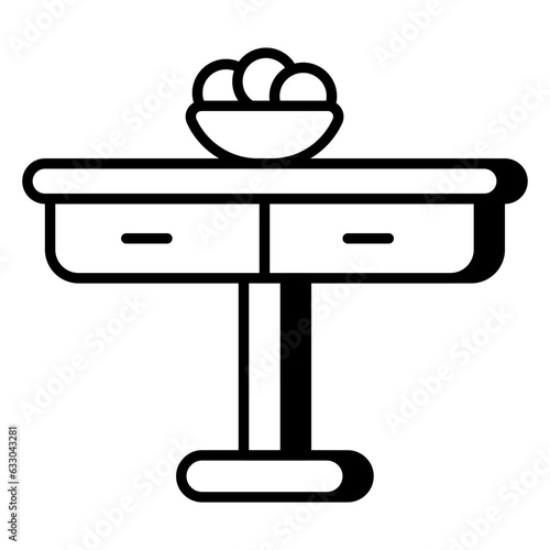 Premium download icon of drawer table