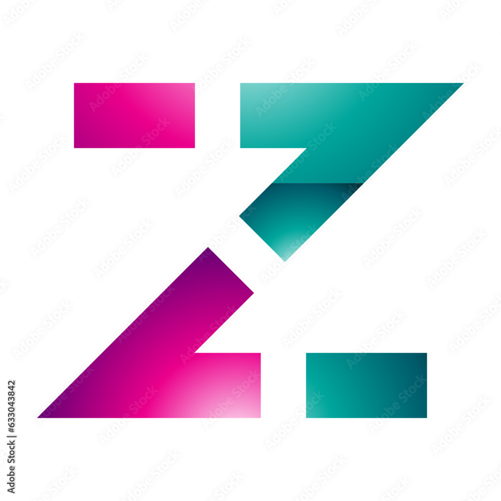 Magenta and Green Glossy Dotted Line Shaped Letter Z Icon Magenta and Green Glossy Dotted Line Shaped Letter Z Icon