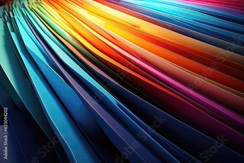 Abstract colorful background with curved lines. 3d render illustration