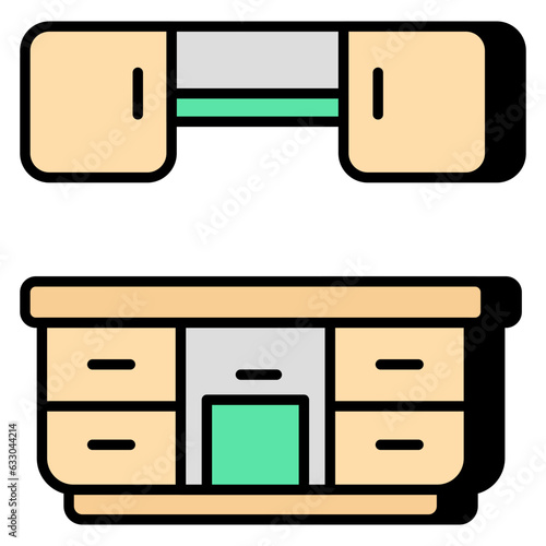 Modern design icon of kitchen