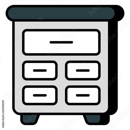 An icon design of nightstand
