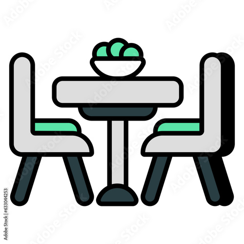 Trendy vector design of cafe table