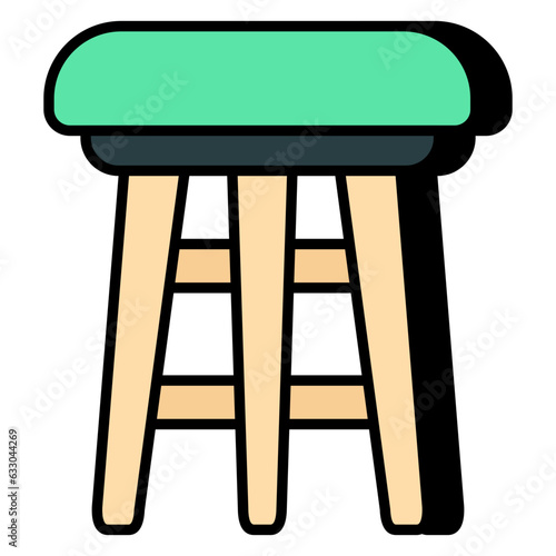 Creative design icon of stool