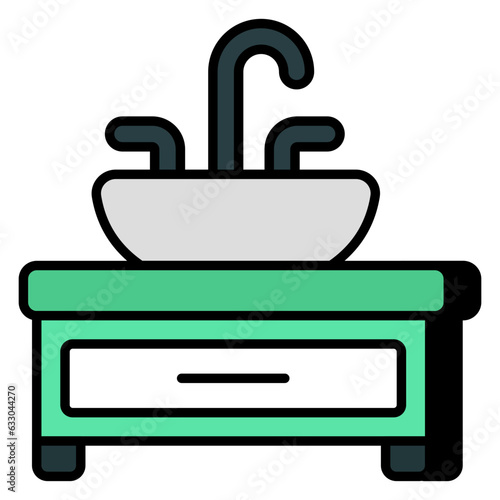 Modern design icon of washbasin