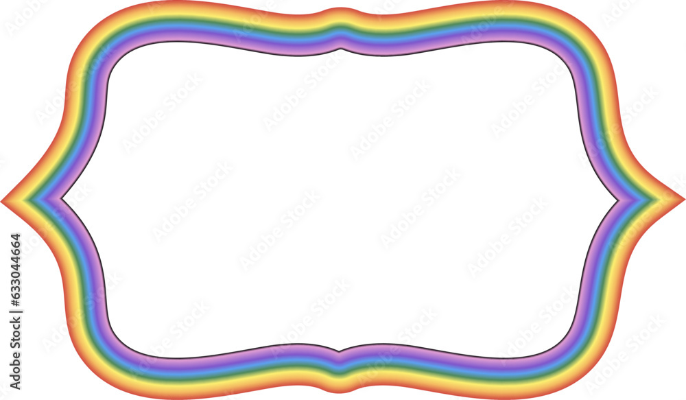 Rectangle shape Rainbow frame vintage frames badges label frames ...