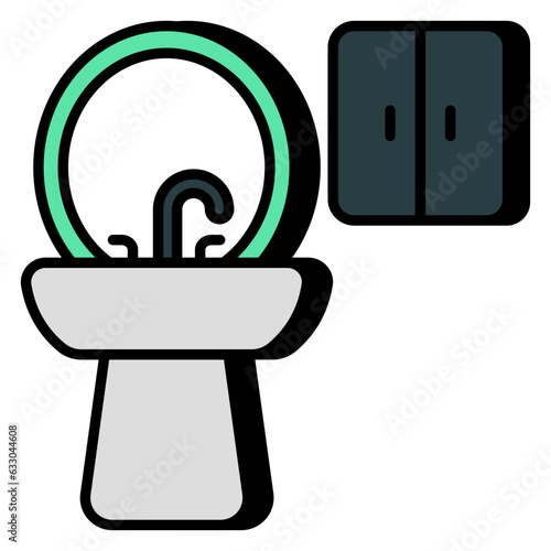 Modern design icon of washbasin