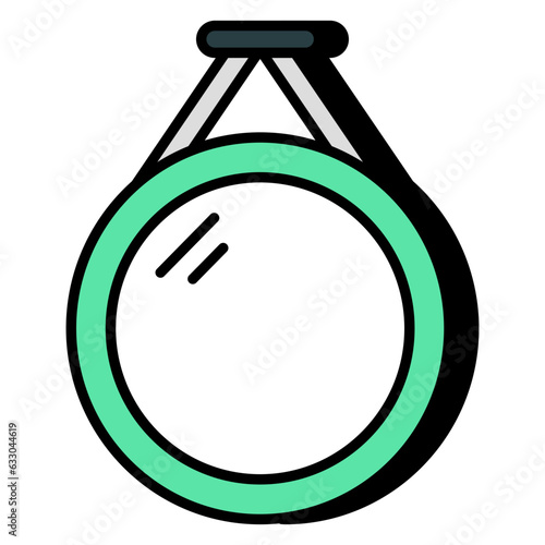 Modern design icon of mirror hanging