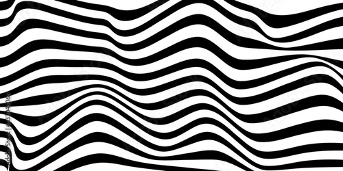 Stripe abstract monochrome wavy illustration design And Stripe vector background. black on white background.