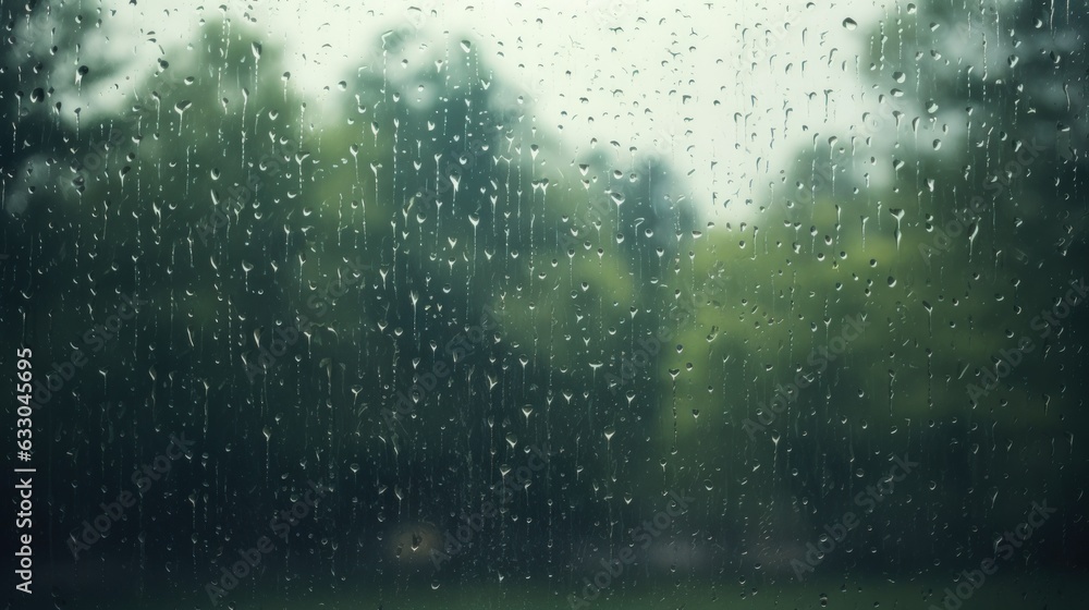 rain drops on window. Generative AI